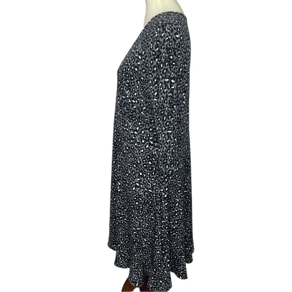 Leota Dress Womens PXXL Petite Plus Grey‎ Animal Print Leopard V-Neck Stretch - Picture 2 of 10